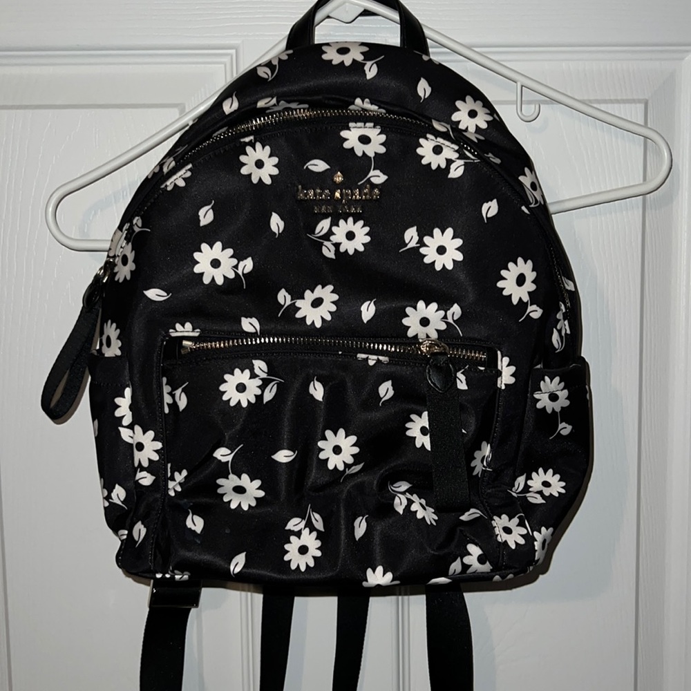Flowery black Kate Spade backpack